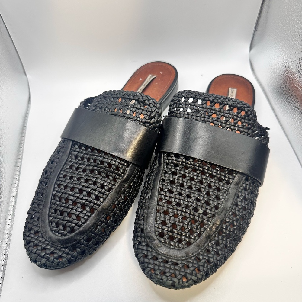 Academia Black Woven & Other Stories Women's Slip-On Loafers size 40 (US 9)
